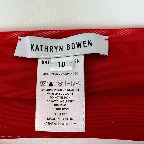 Kathryn Bowen Cutout Tube Sheer Bodysuit Red 10 Bold Statement Date Romantic - Picture 5 of 7